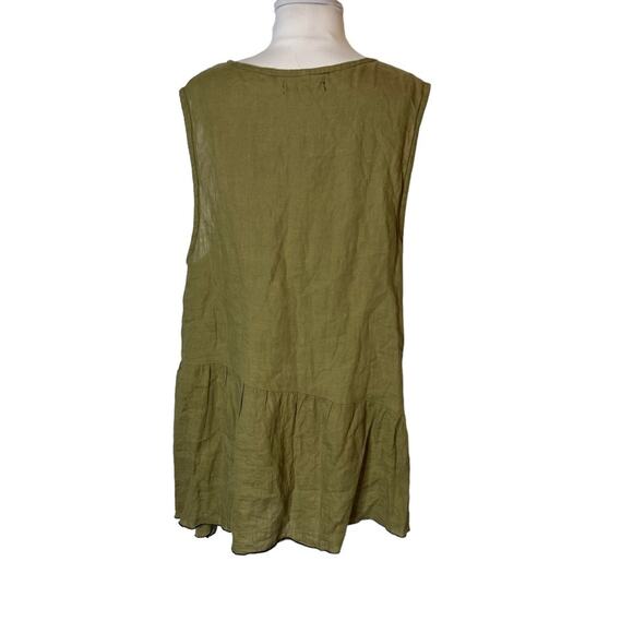 Sarah Clemens green brown abstract tunic sz M - Picture 3 of 6